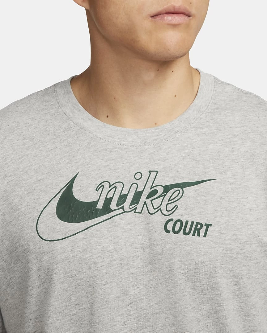 Nike Court Dri-Fit Swoosh Grey β Mens Shirt - Image 3